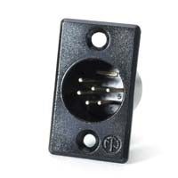 Neutrik NC6MP-BAG Male 6-Pin XLR Receptacle, Solder, Black/Silver