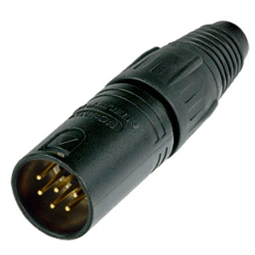 Neutrik NC6MX-B 6-Pin Female XLR Cable End Connector Black/Gold