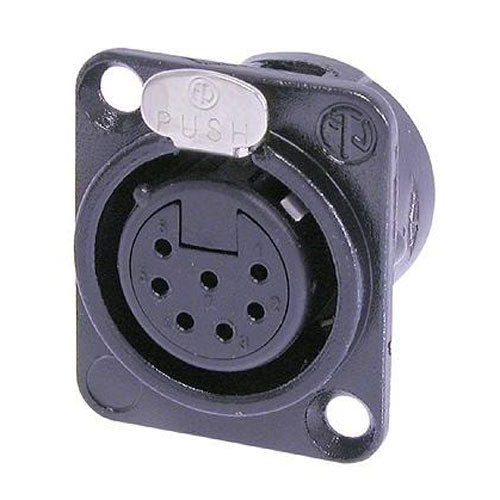 Neutrik NC7FDLB1 7-Pin Female XLR Receptacle D-Size Black/Gold