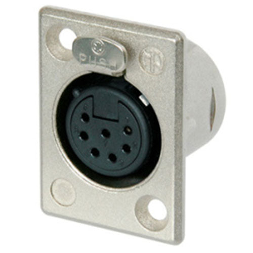 Neutrik NC7FP-B-1 7-Pole Female XL Receptacle, Solder, Black Housing, Gold Contacts