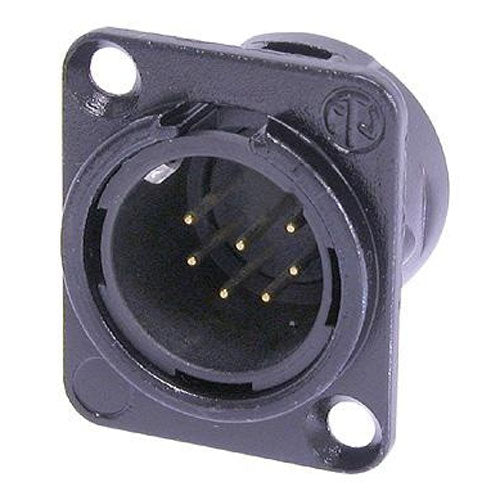 Neutrik NC7MD-L-B-1 7-Pole XLR Male Receptacle D-Size Black/Gold