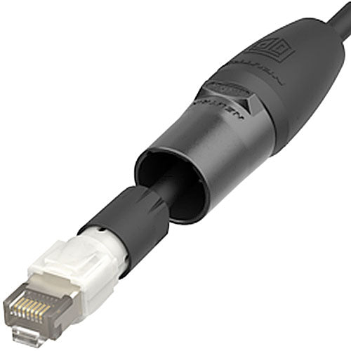 Neutrik NE8MXR-B-TOP etherCON TOP RJ45 Carrier Cable Connector w/ Retractable Shell - Black - Requires RJ45