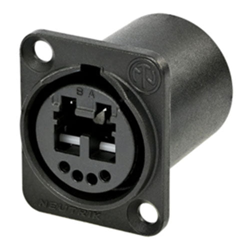 Neutrik NO2-4FDW-1-A opticalCON Duo Chassis Feedthrough Connector, Black