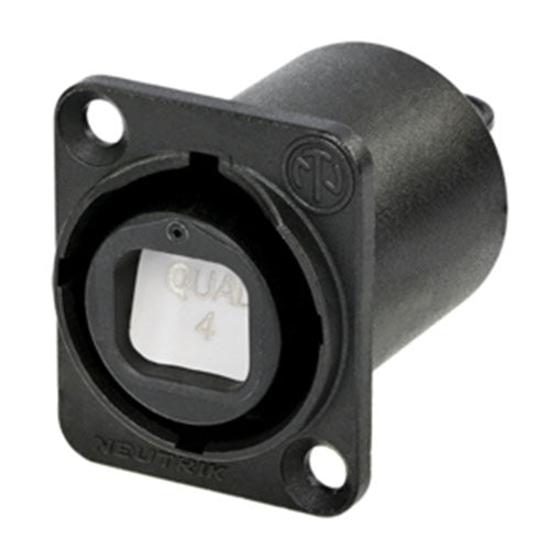 Neutrik NO4FDW-A opticalCON QUAD Chassis Feedthrough Connector, Black