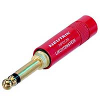 Neutrik NP2CM-R 1/4" Mono MIL-Plug, Red Housing, Brass Contacts