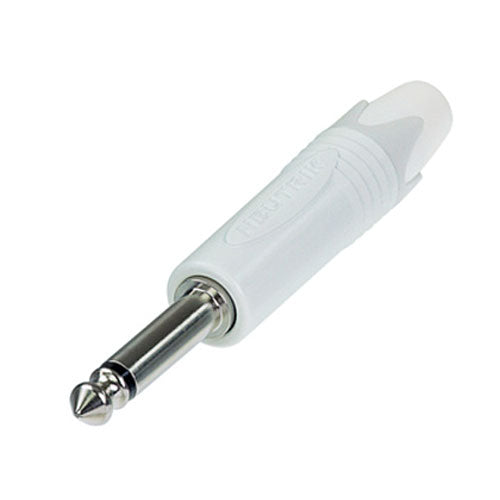Neutrik NP2X-WT 1/4" Professional Phone Plug 2-Pole Mono (TS) White Shell - Nickel Contacts