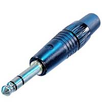 Neutrik NP3C-BAG 1/4" TRS Phone Plug, Black/Nickel