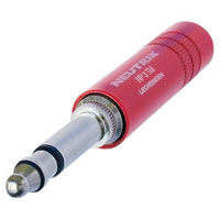Neutrik NP3TM-R 1/4" MIL-plug (MIL-P-642/2), Red Metal Housing, Nickel Contacts