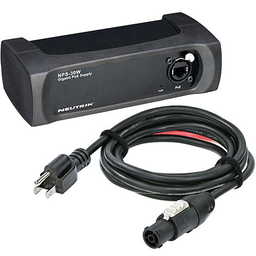 Neutrik NPS-30W-B PoE Injector w/ powerCON TRUE1 TOP Cable Included