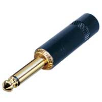 Neutrik Rean NYS224BG 1/4 Inch TS Connector - Black & Gold