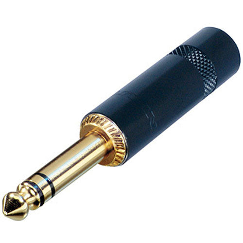 Neutrik Rean NYS228BG 3-Pole TRS 1/4" Male Cable End Connector - Black/Gold