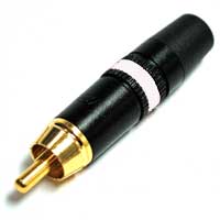 REAN by Neutrik NYS373 RCA Male Plug, Gold Contacts, White ID Ring