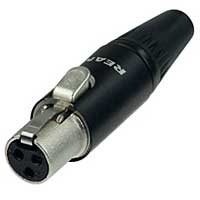 Neutrik Rean RT3FC-B Tiny XLR 3-Pin Female Black & Gold