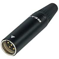 Rean RT5MC-B Tiny 5-pin XLR Male, Black Shell - Gold Contacts