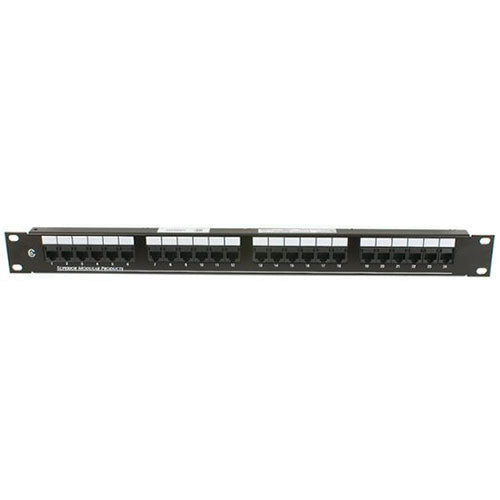 OCC DCC2488/110SIX Category 6 Patch Panel, 24-Port, 1RU Rack Mount, 568A/B Wired