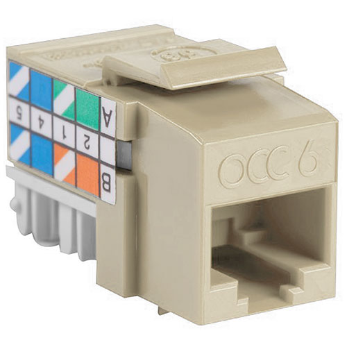 OCC KMJA600 Category 6 Jack, Universal 568A/B Wiring, Ivory