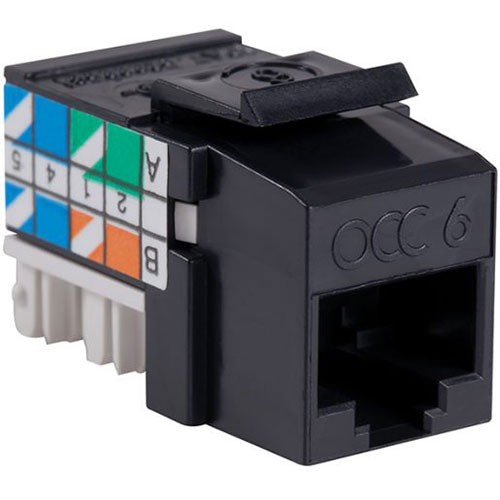 OCC KMJA602S Category 6 Shielded Jack, Slimline, 568A/B Wiring, Black