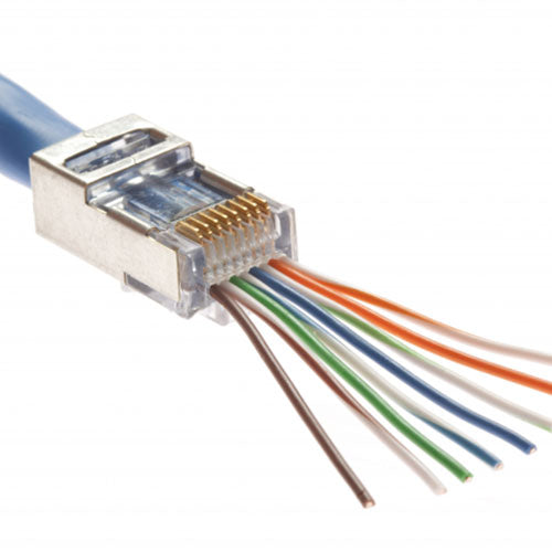 Platinum Tools 100020 EZ-RJ45 Shielded Cat5e/6 Connector, Internal Ground Bag of 50