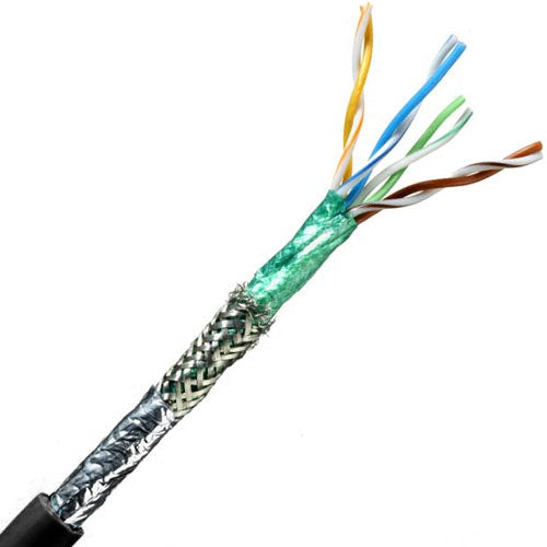 Quabbin 5089 DataMax Extreme Cat5e Cable, STP, TPE Jacket, Black, 1000FT