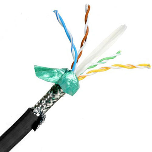 Quabbin 5919 DataMax Extreme Ethernet Cat 6a, 26 AWG 4-pair, STP, PUR Jacket, Black 1000 FT