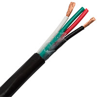 SCP Pro Grade Direct Burial 14/4 OFC Speaker Cable, Gel, LLDPE, Black, 1000 FT Spool