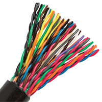 Cat5E 25-Pair Direct Burial 350MHz 24AWG Solid UTP, Gel Type, Black 1000 FT Spool