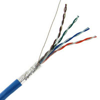 Cat5E Shielded Plenum 350MHz 24AWG Solid 4PR F/UTP CMP Blue 1000 FT Spool