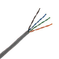 Cat5E 350MHz 24AWG Solid 4PR UTP, PVC Jacket 1000 FT Box