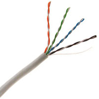 Cat5E 350MHz 24AWG Solid 4PR UTP, CMR ETL, PVC Jacket 1000 FT Box