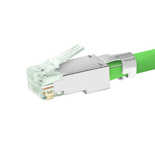 SIMPLY45 S45-1150 Standard WE/SS RJ45, Bar45, Cat6 Shielded, Green Tint, 50pc/Jar