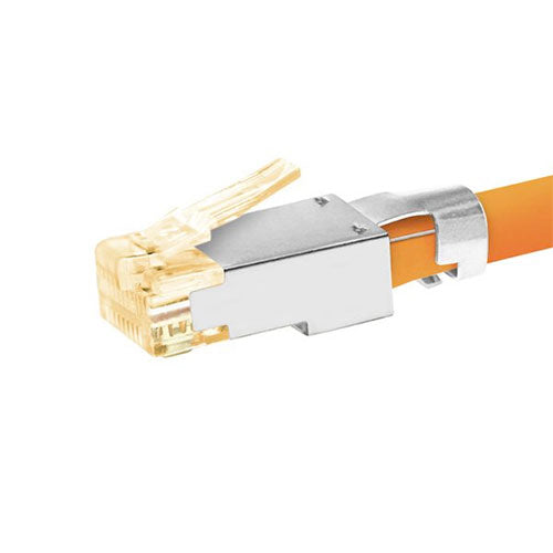 SIMPLY45 S45-1155 Standard WE/SS RJ45, Bar45, 10G Shielded, Orange Tint, 50pc/Jar