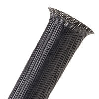 Techflex F9T1.25 Tight Weave FR 1-1/4" [3/4"-1-3/4") Black w/White Tracer - 50 FT Spool