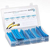 Techflex HSK2 - 2 to 1 Polyolefin Heatshrink Tube Kit, 6 sizes, 110 pieces 6" length - Blue