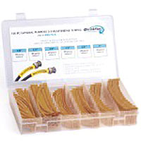 Techflex HSK2 - 2 to 1 Polyolefin Heatshrink Tube Kit, 6 sizes, 110 pieces 6" length - Brown