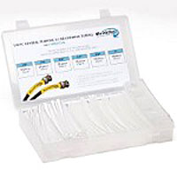 Techflex HSK2 - 2 to 1 Polyolefin Heatshrink Tube Kit, 6 sizes, 110 pieces 6" length - Clear
