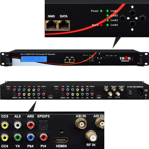Thor H-4ADHD-QAM-IPLL 4Ch HDMI to QAM Encoder Modulator, IPTV Streamer