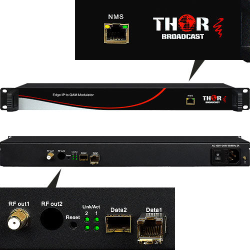 Thor H-IPRF-16QAM IP to 16 RF Agile QAM Edge Modulator