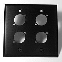 WALL PLATE DOUBLE GANG 4 DL HOLE STAINLESS OR BLACK